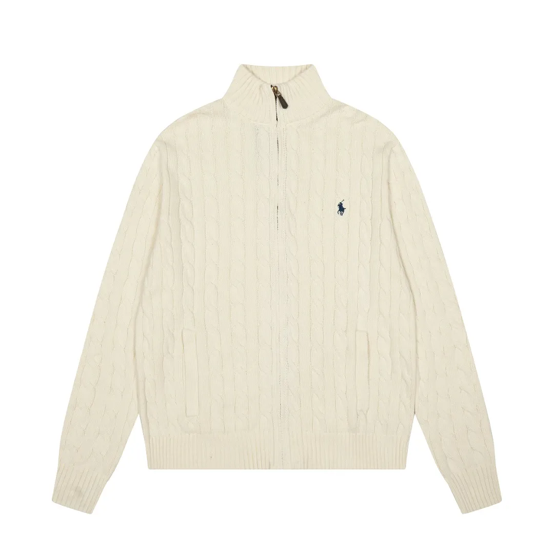 P260 Top quality" Style number: DS814# (not off the shelves all year round) [Ralph Lauren full zipper solid color pony embroidered logo twist knitted sweater jacket] ✅Ralph Lauren Ralph Lauren full zipper classic basic versatile style unisex couple knitted sweater autumn and winter coat ✅Main supplier platform live broadcast Wholesale entities Replacement when out of stock Not off the shelf ✅ZP quality 1:1 version Scan the code to enter the GF website Counter quality ✅Details and quality are the only one in Guangzhou. Imported quality cotton yarn focuses on high-end and cost-effective. Needless to say good quality. ✅The version is restored to the original order. The maximum size can be worn up to 200 pounds. Loose, comfortable and stress-free. ✅The upper body is simple and easy to match. A must-have item for ootd. Good-looking clothes are never picky. Recommended must-have items in the wardrobe. Size: S-XL. Color: Black and red, milky white, gray blue, khaki, navy red label, Ankora red.
